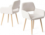 FurnitureR 2 elutoatoolist koosnev komplekt Elegantsed akendetoolid pehme kangast istme ja metallist jalgadega elutuppa magamistuppa beež