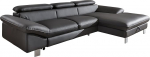 Mivano juhtnurga diivan kaasaegses disainis / L-kujuline nahast diivan koos Chaise Longue'ga paremal / koos reguleeritavate peatugedega / 266 x 73 x 169 cm / kunstnahk Hall
