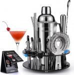 Boston Shaker Cocktail Set | Cocktail Shaker Gift Stainless Steel | 8-osaline Cocktail Bar Set Cocktail Set Large 750 ml 600 ml Retseptiraamat | Cocktail Shaker for Cocktails Mixer baarmeni aksessuaarid