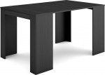 Skraut Home pikendatav laud, multifunktsionaalne pikendatav laud, 140 cm, 6-le k&uuml;lalisele, s&ouml;&ouml;gilaud, kaasaegne stiil, must