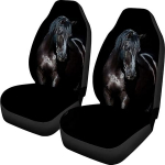 POLERO Black Seat Covers for Men and Women Horse Car Accessories Seat Cushion 2 Pack