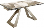 &Aacute;ngel Cerda pikendatav ristk&uuml;likukujuline s&ouml;&ouml;gilaud, 2 pikendatavat 40 cm pikendatavat lauda, portselanist marmor, 160-240 x 90 x 76 cm, roostevabast terasest jalad, sobib 10 inimesele.
