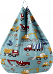 Bean Bag ilma t&auml;idiseta lastele ja t&auml;iskasvanutele, Cartoon Print Lazy Bean Bag Bean Bag Cover, Toy Storage Seat Polster Zip (100 x 120 cm, Large Yellow Truck)