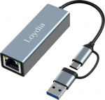 Loydia USB C Ethernet adapter, USB 3.0 ja RJ45 1000Mbps Gigabit LAN adapter &uuml;hildub iPhone 15-ga