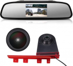 HD IP68 1280 pikslit 1000 TV rida tagurduss&uuml;steemi tagurduskaamera pidurituli sobib koos nurga reguleerimise &ouml;ise versiooniga IR valgus katuse kaamera T5 Multivan T6 Caravelle Transporter MPV SUV + tahavaatepeegel
