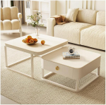 2-teiliges Couchtisch-Set, f&uuml;r einen kleinen Raum, Couchtische f&uuml;r moderne Wohnzimmer, Couchtisch, Wohnzimmer, B&uuml;ro, Zuhause, M&ouml;bel, Seitentische, einfache Montage