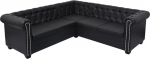 Festnight Chesterfield nurgadiivan 5-kohaline nurgadiivan Elutoa diivan Diivan Lounge diivan Faux nahast polster 205 x 205 x 73 cm must