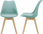 [en.casa] Fl&auml;ten s&ouml;&ouml;gitoa toolid 2 tooli komplekt K&ouml;&ouml;gitoolid Kunstnahast s&ouml;&ouml;gitoolid Polsterdatud s&ouml;&ouml;gitoa toolid Puidust jalad K&ouml;&ouml;gitool Polsterdatud toolid Mint Green
