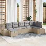 Poly Rattan Gartenm&ouml;bel Set 8-teilig mit Kissen, Garten Sofa Set f&uuml;r Terrasse aus strapazierf&auml;higem Poly Rattan