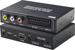 BolAAzuL Composite C-VBS+Scart to HDMI Video Converter, Scart Composite CVBS AV Input to HDMI Output Scaler Converter, Support 1080P/720P for PS2 Wii DVD