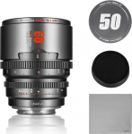 7artisans 50 mm T2.1 Cine Lens S35 Frame Compatible with Canon RF-S Mount for Red Komodo/Komodo X/Canon C70/R7/R50/R10 (Titanium Grey)