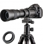 JINTU telesuum 420-800mm F/8.3-16 TOP t&auml;iskaader objektiiv Nikon D7100 D80 D90 D600 D5000 D5100 D3200 D7000 D7200 DSLR digikaamerale + nahast koti &uuml;mbris