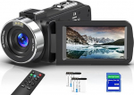 Videokaamera 8K 64MP videokaamera 18X digitaalne zoom IR &ouml;&ouml;n&auml;gemine Vlogimise kaamera 3,0-tolline UHD puuteekraaniga WiFi videokaamera YouTube jaoks koos SD-kaardi, 2.4G kaugjuhtimispuldi ja 2 patareiga