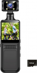 Tragbarer 4K Taschen-Camcorder mit 180&deg;-Objektiv & WLAN, Outdoor-Rad-Recorder, LCD-Stabilisierung f&uuml;r Sport, Heim-Sicherheitskamera, tragbar