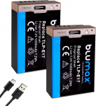 2 x Blumax aku asendaja Canon LP-E17 | 1000 mAh - USB Type-C laadimispesa/NTC sensor & V1 korpus - EOS RP R8 R100 M6 jaoks - (osaliselt dekodeeritud)