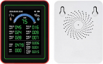 &Otilde;hukvaliteedi m&otilde;&otilde;tja, Co2 Tvoc Hcho Pm2.5 Pm10 Temp Humid Detect Tester Indoor akutoitega andmesalvestus, kaasaskantav m&otilde;&otilde;tja koos pooljuhtide ja infrapunaanduritega koju