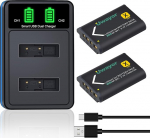 2 komplekti NP-BX1 aku ja laadija Sony ZV-1, ZV-1F, DSC-RX100 VII, DSC-WX700, DSC-HX95, DSC-HX99, DSC-RX100 VA, DSC-RX1R II, DSC HX350 HX80 RX100V jaoks.