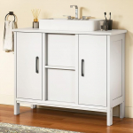 YITAHOME Vanity Unit, 2 uksega seisev valamukapp, riiuliga vanity unit, U-kaelaga valamukapp, valge