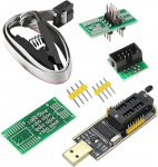 SOIC8 SOP8 Flash Chip IC CH341A USB programmeerija EEPROM Flash BIOS Chip USB programmeerimismoodul (SB programmeerija + SOP8 klamber + adapter)