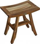 EcoDecors Natural Teak Shower Stool 18L x 12W x 18.5D