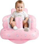 AirSwim Inflatable Baby Seat for Babies from 3 Months, Baby Inflatable Sofa with Built-in Air Pump, Inflatable Baby Chair, Baby Floor Seats for Learning to Sit, Camping, Strawberry