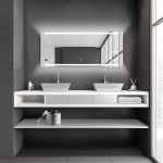 Talos King Bathroom Mirror with Lighting - LED Bathroom Mirror 140 x 60 cm - Wall Mirror with Illuminated Cosmetic Mirror - Mirror with Light Colour Neutral White - Light Mirror with Digital Clock