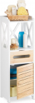 Relaxdays Shelf Narrow with 5 Shelves, Multi Purpose Cupboard for Bathroom and Kitchen, Tall Boy Cabinet, White, Wood, 24.5x31.5x89 cm