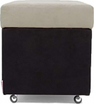 Arketicom Pandora Swing Microfibre Bean Bag with Wheels Footrest Beige Black 42 cm