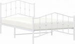 vidaXL voodiraam, voodiraam metalljalgadega, voodi k&uuml;lalisvoodi koos peaosa jalatoega, metallist voodi, &uuml;heinimesevoodi, magamistoa voodi, valge, 100 x 200 cm, metall