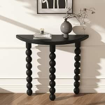 Konsolentisch, schwarzer Eingangstisch aus Holz, Sofatisch, moderner Akzenttisch, einfache Installation, f&uuml;r Flur, Wohnzimmer (100 cm)