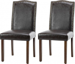 DUMOS S&ouml;&ouml;gitoolide komplekt, 2 tooli, Elegantne ja ilus kaasaegne s&ouml;&ouml;gitoa toolid, PU nahast polsterdatud k&ouml;&ouml;gitoolid, s&ouml;&ouml;gitoa toolid, sobivad k&ouml;&ouml;ki, elutuppa, magamistuppa (tumepruun)