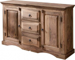 MASSIVMOEBEL24.DE LEEDS Sideboard Massiivpuidust #42 Sheesham Wood Hall &Otilde;litatud 4 kambrit + 3 sahtlit 135 x 40 x 85 cm Kapp TV Sideboard TV Board