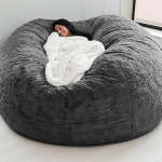 GWWBD Faux Fur Bean Bag, luksuslik hiiglaslik 5/6/7 jalga hiiglaslik Bean Bag t&auml;iskasvanutele, ultra pehme Bean Bag (ilma t&auml;iteaineta) (suurus: 7ft 180 x 90 cm, v&auml;rv: J)