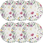 FONDOTIN 6 &uuml;mmarguse lillemustriga linane kohamattide komplekt Dekoratiivsed kohamattid s&ouml;&ouml;gilauale Pestavad vastupidavad kohamatted boho stiilis k&ouml;&ouml;gi jaoks igap&auml;evaseks ja pidustuseks.