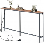 ZZINOKE 160 cm puidust konsoollaud, 160 D x 20 W x 80,5 H cm, kitsas konsoollaud, t&ouml;&ouml;stuslik sissep&auml;&auml;sulaud, diivanilaud sissep&auml;&auml;sualale, esikusse, fuajeesse, elutuppa, Vintage pruun