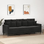 3-kohaline diivan Diivan Lounge diivan Polsterdatud diivan Relax diivan Elutoa diivan K&uuml;lalissuvila Relax diivan magamistuppa K&uuml;lalissuvila Must 180 cm Velvet