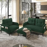 Cord komplekt 3 tugitooli + tugitooli + 2-kohaline diivan koos k&uuml;ljetasku terastoru raami ja ekstra pehme seljatoega s&uuml;gava istmega ergonoomilise, modulaarse kombineeritavusega elutuppa, roheline