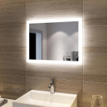 SONNI LED Vannitoa peegel koos valgustusega, 60 x 50 cm, Vannitoa peegel koos valgustusega, jaheda valge, LED Vannitoa peegel vannituppa, vertikaalne ja horisontaalne paigaldus, IP44 veekindel.