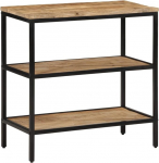 vidaXL konsoollaud, koridorilaud koos hoiuruumiga rauaraamiga, konsoolne k&uuml;ljelaud elutuppa, seinalaud, t&ouml;&ouml;tlemata massiivpuidust mango