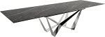 DELIFE Esszimmertisch Edge Keramik Laminam&reg;Noir Desir Braun 200-300x100 Spider Flachstahl Edelstahl ausziehbar