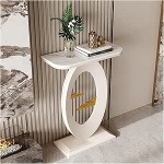 Generisch Moderner Beistelltisch, Konsolentisch, Eingangstisch mit Stauraum hinter der Couch, schmaler Beistelltisch f&uuml;r Wohnzimmer, Flur, Foyer (Wei&szlig; + Wei&szlig;, 60 cm)