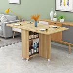 Kokkupandav s&ouml;&ouml;gilaud ratastega ja hoiuga 2 avatud riiulit ruumi s&auml;&auml;stev disain v&auml;ikestele ruumidele, kompaktne, 47,2 x 23,6 x 29,5 tolli, multifunktsionaalne ja kaasaskantav