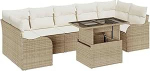 Gartensofa-Set mit Kissen 8 tk Beige Poly-Rattan Gartenm&ouml;bel Model3348417