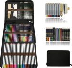 Akvarellpliiatsid, v&auml;rvilised pliiatsid, joonistuskunsti komplekt, joonistustarvikute komplekt ja pliiatsikarp suur, joonistuspliiatsid joonistused kunstnikele algajatele &otilde;pilastele.