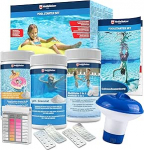 Veddelholzer 5 in 1 basseinipuhastuskomplekt, basseinipuhasti, pH tester, pH miinus graanulid, klooritabletid basseinile 20 g, kloorigraanulid, skimmer basseinihoolduseks koos juhendiga Perfect Pool & Whirpool