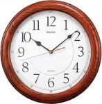 Seiko tumepruun massiivne tammepuust seinakell vaikse sekundim&otilde;&otilde;duga