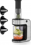 WMF Kult X Spiral Cutter 3 Cutting Inserts Ideal for Fruit and Vegetable Noodles incl. Collection container, Cromargan matte/silver, Without Accessory Set