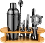 Kokteilisegisti komplekt baarmeni komplekt koos alusega, roostevabast terasest joogisegisti komplekt k&otilde;igi oluliste tarvikutega, professionaalne baarit&ouml;&ouml;riistade komplekt, baarmenikomplekt, kingitused kodubaarile ja meestele, isale, naistele