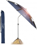 Sunphio Beach Parasol, tuulekindel, stabiilne, rannavari, suur, v&auml;ike, kerge reisimiseks, UV-kaitse 50, rannas p&auml;ikesekaitse, kaasaskantav koos maapealse piigiga