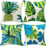 Cirzone Dekoratiivne elutoa padjakate, 45 x 45 cm, komplekt 4, linasest &otilde;uepadi, Boho kaunistus aeda, r&otilde;dule